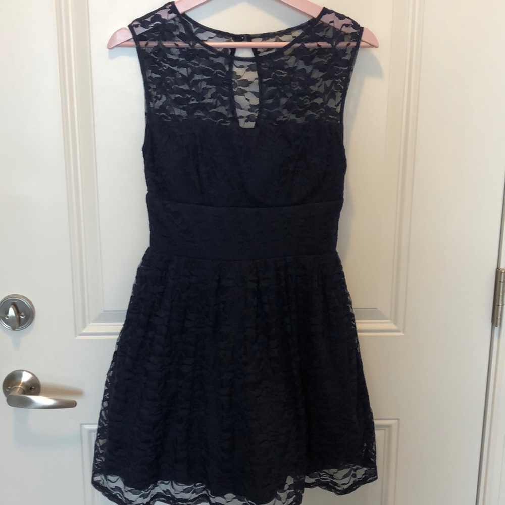 Like new navy blue laced party dress.